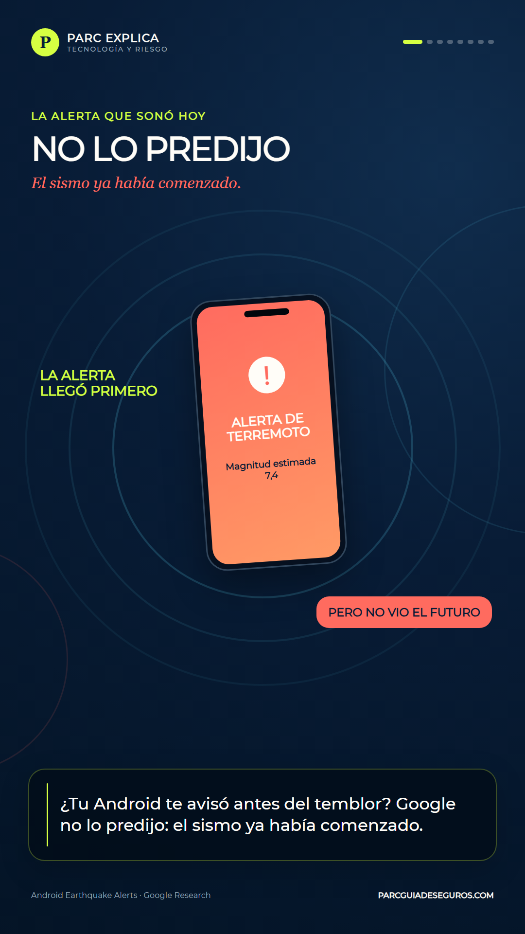 Video educativo que explica que la alerta sísmica de Android es alerta temprana y no predicción
