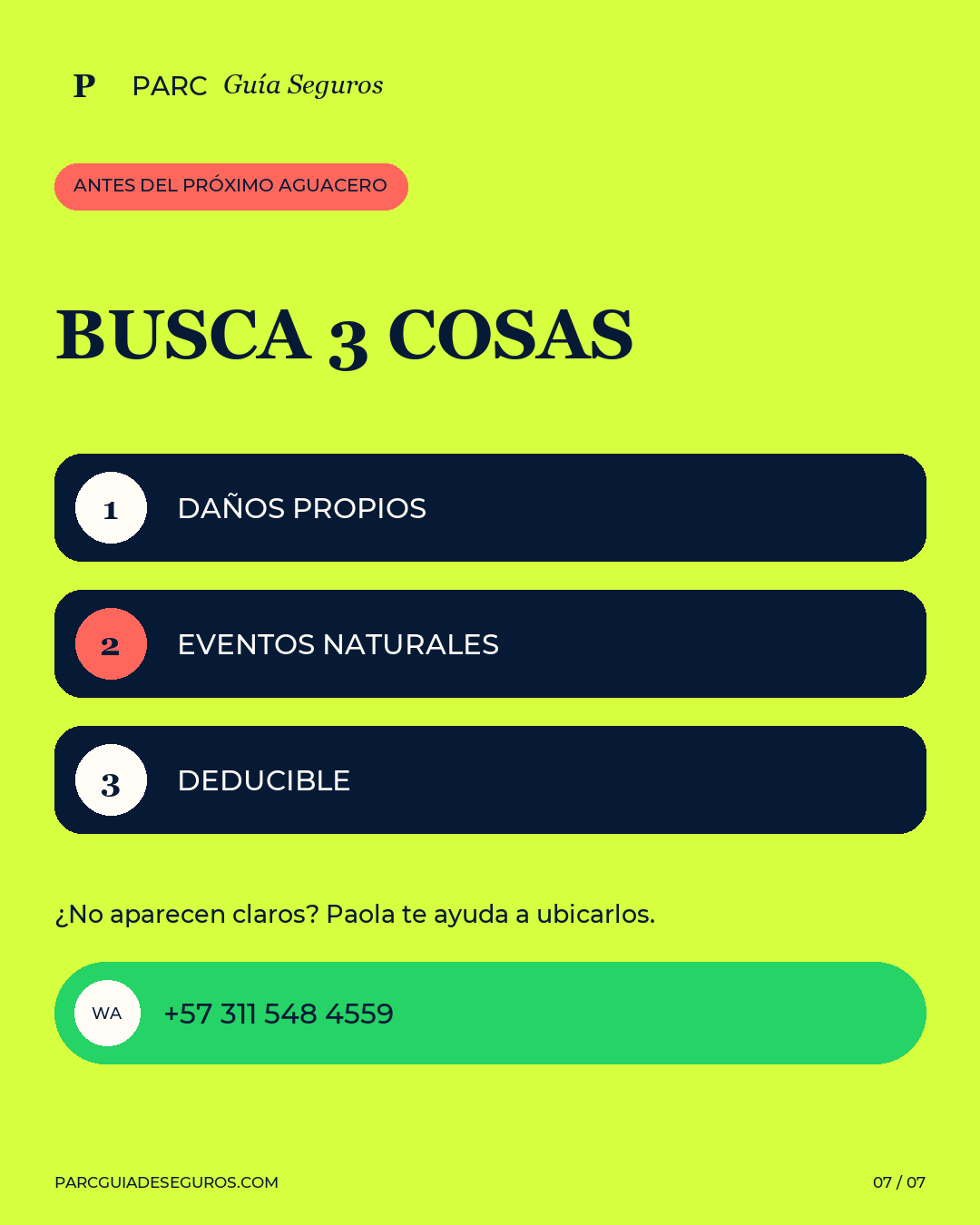 Tres datos para buscar en la póliza antes del próximo aguacero